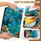 Sea Turtle Coffee Mat Absorbent Dish Drying Mat for Kitchen Counter Hide Stain Rubber Backed Coffee Bar Accessories Fit Under Espresso Machine Dish Rack, 15.7 x 23.6 Inch