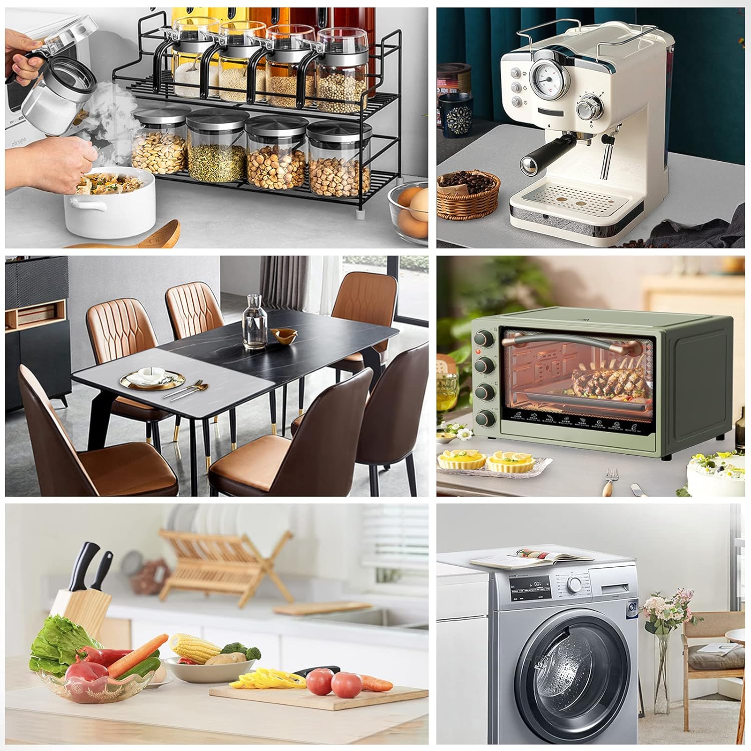 Ewen 39.4x23.5in 2mm Extra Large Silicone Mat, Thick Heat Resistant Placemat Silicone Mats for Kitchen Counter, Bar Workbench Table Protector Cover Pad for Air Fryer Coffee Maker Stove Translucent