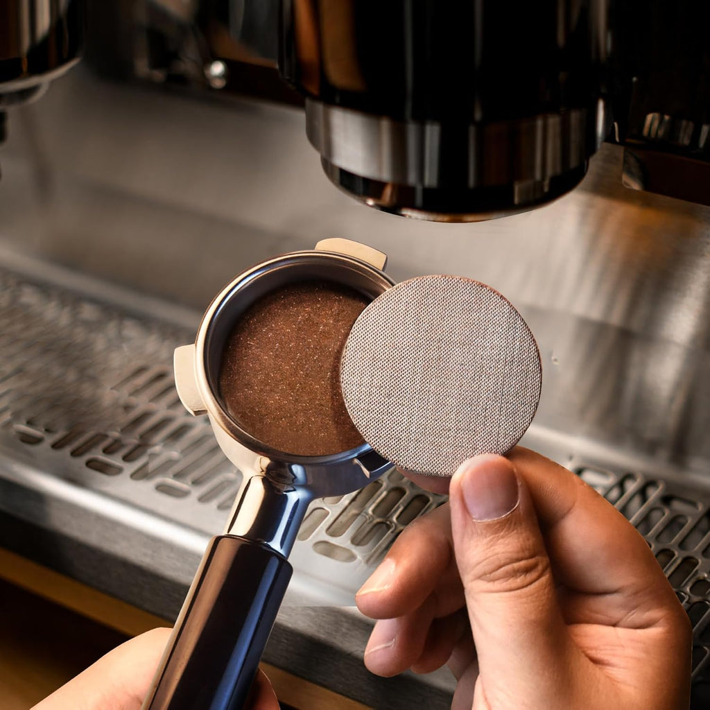 54 mm Bottomless Portafilter with Puck Screen, 3 Ears Espresso Portafilter Compatible with Breville Barista Express Machines,Stainless Steel Por tafilter and ABS Handle for kitchen