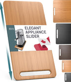 Ibyx Elegant Sliding Tray for Your Coffee Maker & Heavy Kitchen Appliances - Sturdy, Slides Easily from Under The Cabinet (Natural, 7.5”W x 14.5”D)