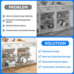 WelFurGeer Soft Close Slide Out Cabinet Shelf, 20" W x 22" D Pull Out Drawers for Kitchen Cabinets, Kitchen Shelf Organizer, Cupboard Organizers and Storage, Under Cabinet Pull Out Shelves