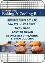 Ultra Cuisine Heavy Duty 100% Stainless Steel Cooling Rack for Cooking and Baking - Baking Rack & Wire Cooling Rack - Fits Quarter and Jelly Roll Sheet Pans - 8.5''x12''' and 10''x14.75''