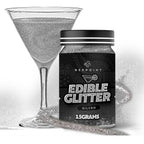 BeePoint Silver Edible Glitter for Drinks 15g - Food Grade, Vibrant Color Shimmer Powdered Dust for Drinks, Cocktails, Cake Decorating, Baking, Chocolates, Candy, Sweets, & Cookies - Vegan & Gluten Free
