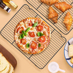 P&P CHEF Cooling Baking Rack Pack of 2, Stainless Steel Cooling Racks for Cooking Baking Roasting Grilling Drying, Dense Wires & Smooth Edge, Easy to clean, Black, 16.6" x 11.5"