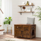 DINZI LVJ Wall Shelves, 23.6 x 7.9 x 6.1 Inch Floating Shelves for Wall, Easy-to-Install Wall Storage Ledges with Sturdy Metal Brackets for Living Room, Bathroom, Kitchen, Rustic Brown