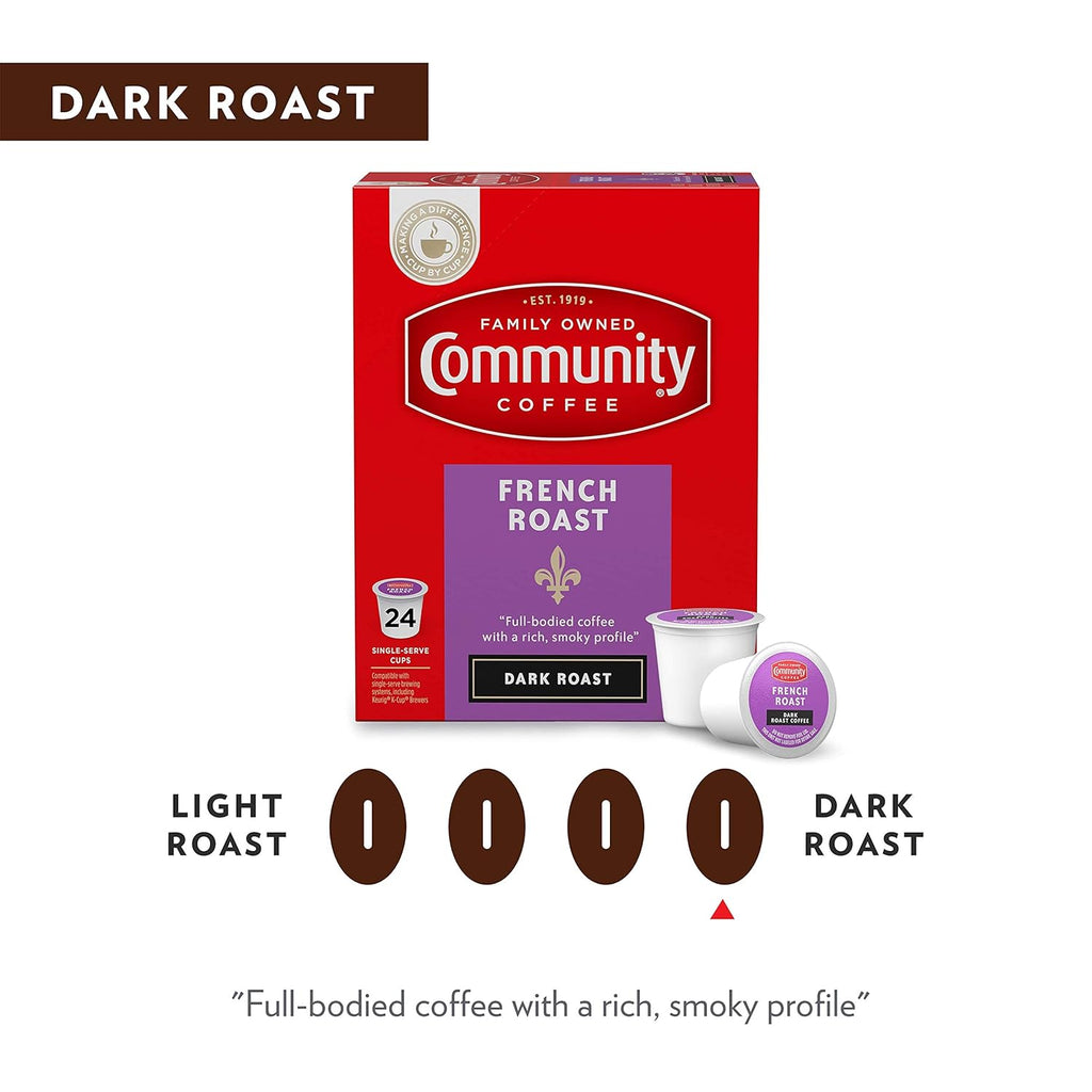 Community Coffee French Roast 36 Count Coffee Pods, Extra Dark Roast, Compatible with Keurig 2.0 K-Cup Brewers, 12 Count (Pack of 3)