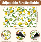 Lemon Fruits Coffee Mat Absorbent Dish Drying Mat for Kitchen Counter Hide Stain Rubber Backed Coffee Bar Accessories Fit Under Espresso Machine Cafe Table, 11.8 x 19.7 Inch