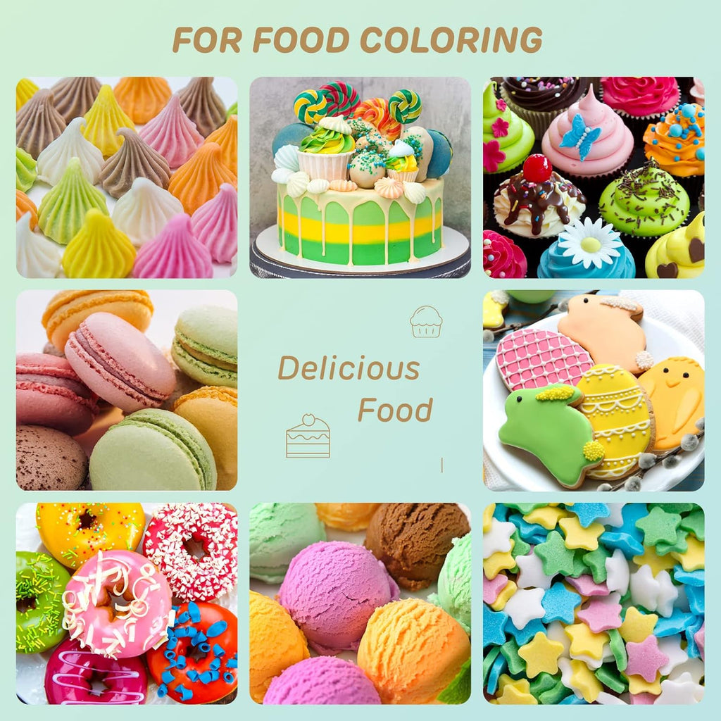 14 Food Coloring Set, Liquid Vibrant Food Color Tasteless Food Dye for Baking, Icing, Cake Decorating, Fondant, Easter Egg, Slime Making DIY Supplies Kit - 0.35 Fl. oz (10 ml)/Bottles