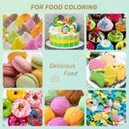 14 Food Coloring Set, Liquid Vibrant Food Color Tasteless Food Dye for Baking, Icing, Cake Decorating, Fondant, Easter Egg, Slime Making DIY Supplies Kit - 0.35 Fl. oz (10 ml)/Bottles