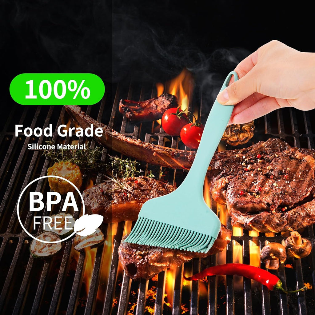 4PCS Silicone Pastry Brush, 8.2 in Heat Resistant Baking Silicon Brush, Food Brushes for Cooking, Perfect for Baking, Pastries, Grilling, Spreading Oil, BBQ Sauce, BPA Free, Dishwasher Safe