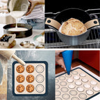 Silicone Baking Mat,Bread Baking Mats All-in-One Silicone Baking Mat Set - Kneading Mat,Non-Stick Pizza Bakeware Mat for Making Cookie,Bread,Bun,Pastry