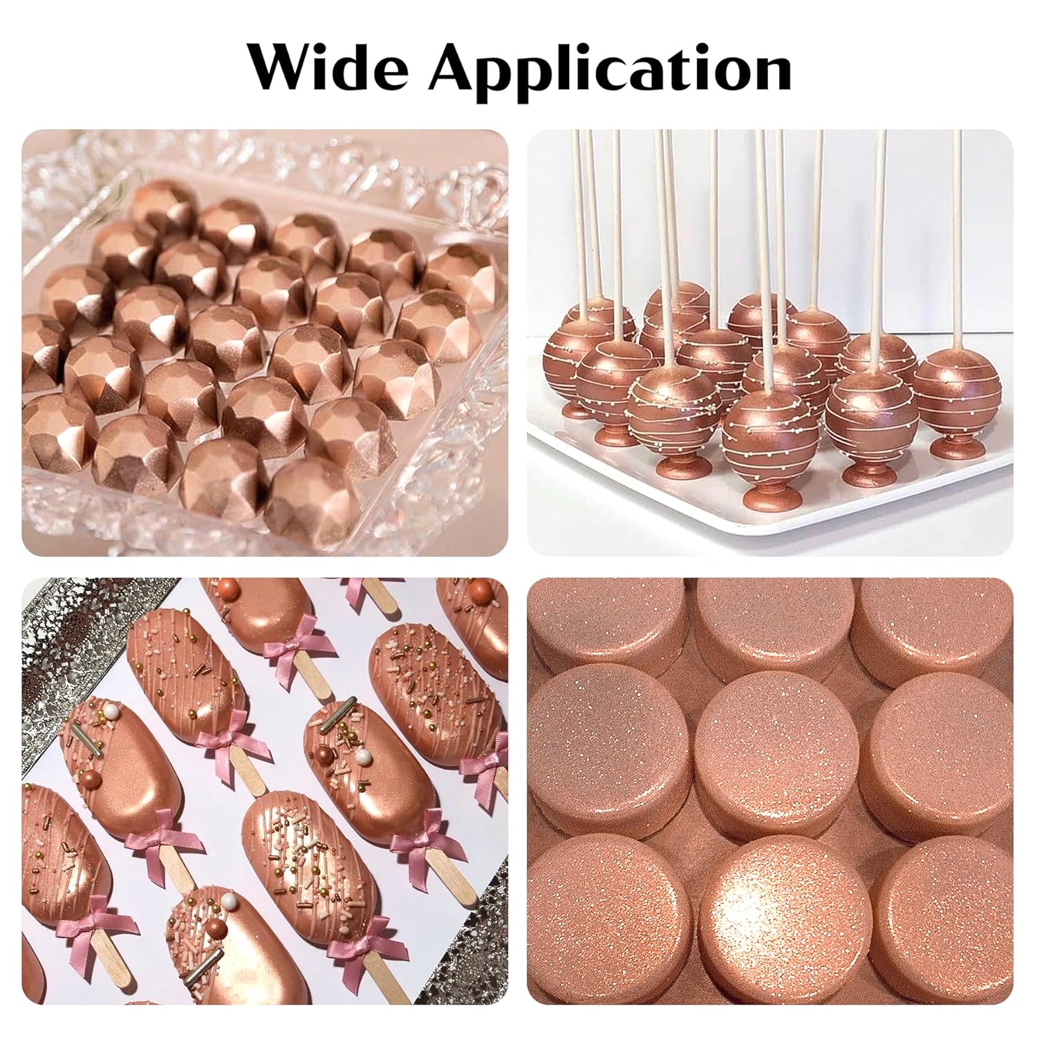 Rose Gold Edible Glitter for Cocktails - 6g Rose Gold Luster Dust Edible Drink Glitter Food Grade Metallic Shimmer Powder Cake Sprinkles for Beverage Chocolate Candy