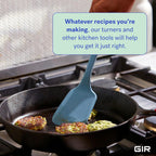 GIR: Get It Right Silicone Cooking Spatula Turner - Mini 11-In Slate - One-Piece Design & Heat-Resistant up to 425°F - Versatile Pancake Flipper & Baking Spatula With Ergonomic Handle