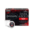 Community Coffee Dark & Bold Exxtra Boost 12 Count Coffee Pods, Compatible with Keurig 2.0 K-Cup Brewers, 12 Count (Pack of 1)