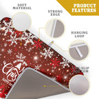 Happy New Year Red Dish Drying Mat for Kitchen Counter,Merry Christmas Tree Snowflake Drying Mat 18 x 24 Inch with High Absorbent Reversible Microfiber Dish Drying Pad Drainer Mat for Coffee Bar