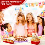 Mini Loaf Pans with Lids and Spoons Sealing Sticker,30 Pcs 6.8oz Cake Pans for Baking Disposable Aluminum Foil Red cake pan (30 Pack Red)