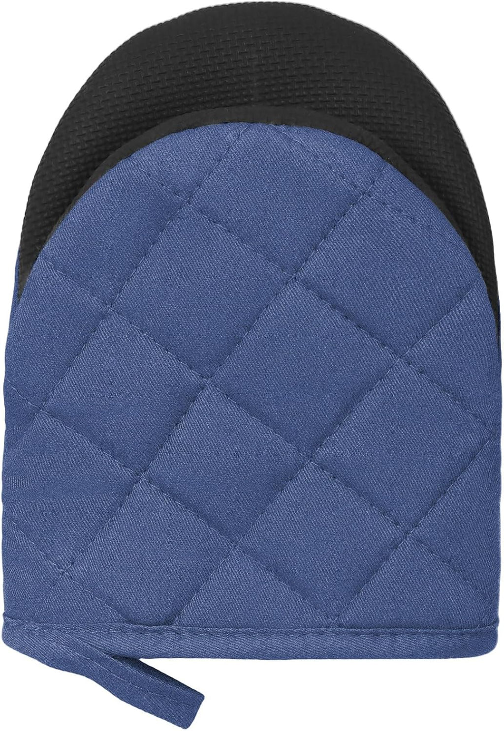 1 Pair Short Oven Mitts, Heat Resistant Silicone Kitchen Mini Oven Mitts for 500 Degrees, Non-Slip Grip Surfaces and Hanging Loop Gloves, Baking Grilling Barbecue Microwave Machine Washable