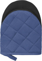 1 Pair Short Oven Mitts, Heat Resistant Silicone Kitchen Mini Oven Mitts for 500 Degrees, Non-Slip Grip Surfaces and Hanging Loop Gloves, Baking Grilling Barbecue Microwave Machine Washable