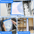 Pastrty Mat for Dough Rolling, Silicone Baking Mat with Measurement, Fondant Mat for Making Cookies Macarons Bread Pizza Oven Mat, Silicone Mat for Baking