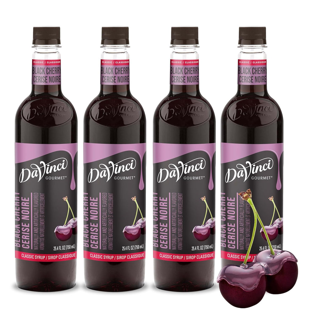 DaVinci Gourmet Classic Black Cherry Syrup, 25.4 Fluid Ounces (Pack of 4)