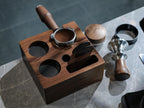 58mm Tamper Station V3 Walnut Portafilter Holder Compact Espresso Organizer with Multi Accessory Storage Espresso Machine Accessories for Coffee Bar