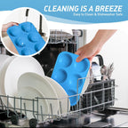 2 Pack 6 Cups Jumbo Muffin Pan with Metal Reinforced Frame Silicone Molds Cupcake Cake Baking Pans Oven Safe Silicone Molds Cookie Muffin Pan Tin Best Baking Sheets Non Toxic Clearance