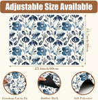 Blue Flowers Dish Drying Mat for Kitchen Counter Coffee Bar Mat Hide Stain Absorbent Coffee Mat with Non-Slip Rubber Backed Coffee Maker Espresso Machine Coffee Bar Accessories 15.7 x 23.6 Inch