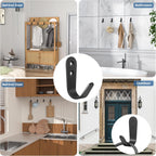 10PCS Wall Hooks - Coat, Backpack & Hanging Hooks for Bathroom, Bedroom, Entryway