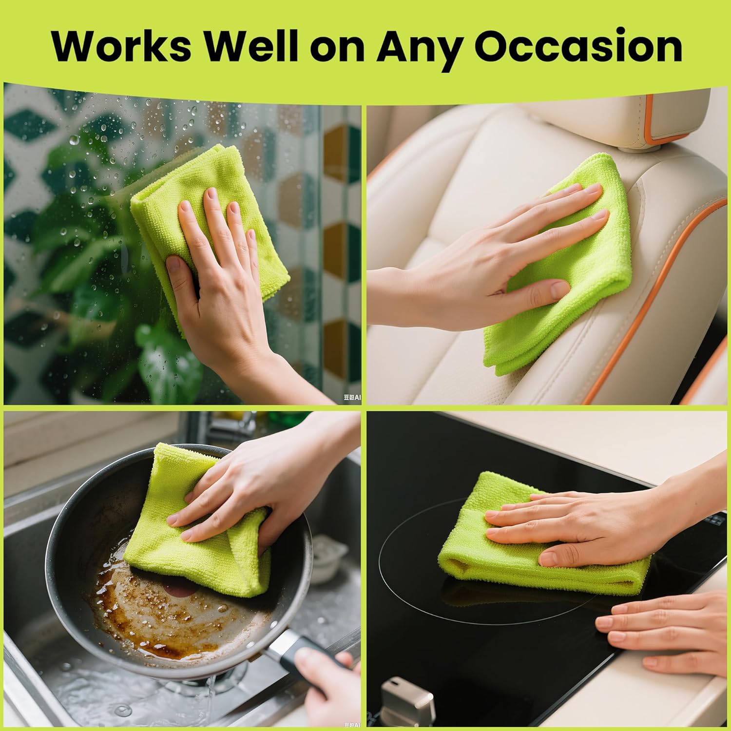 Microfiber Cleaning Cloths 15pcs (Dispenser Box), 11.8 * 9in, Cleaning Towels, Ultra Absorbent, Reusable and Washable