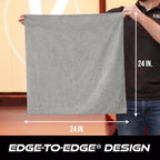 VIKING Microfiber Towel 12 Pack, Utility Car Drying Towels, Premium, Super Absorbent, Grey, 24 Inch x 24 Inch