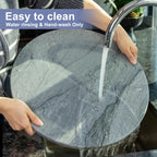 Koville Dark Grey Marble Pastry Cutting Board, 16" Large Marble Cheese Serving Board for Kitchen Countertop, Stone Tray for Baking, Charcuterie, Trivet, Dough Pastry and Stone Cutting Boards