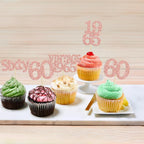 Gyufise 24Pcs 60th Birthday Cupcake Toppers Cheers to 60 Fabulous Sixty Cupcake Picks Vintage 1965 Decorations for 60th Birthday Wedding Anniversary Party Cake Decorations Supplies Rose Gold