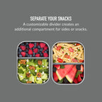 Bentgo MicroSteel Leak-Proof Lunch Box - Microwave-Safe, Oven-Safe, Bento-Style Container with Removable Divider, Airtight Lid, Sustainable Design, Odor & Stain Resistant (Stainless Steel)