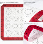 446ºF Heat Resistant Macaron Mat: U-Taste 14.17x9.44in Non Stick Silicone Baking Mat, Reusable Cookies Pastry Sheet Liner with Edge Enhancement & Circle Measurement for Cake Pan (Red)