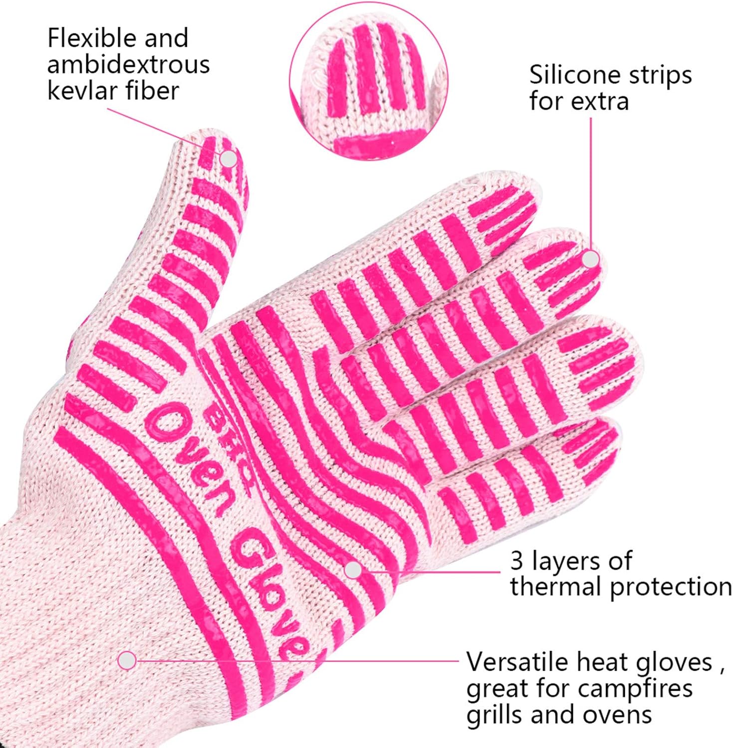 CZSYZCZS Extreme Heat Resistant Oven Gloves - 932F - Cooking Gloves for BBQ, Grilling, Baking,Cutting, Smoker Fireplace