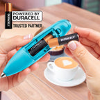 Zulay Powerful Milk Frother Handheld Foam Maker for Lattes - Whisk Drink Mixer for Coffee, Mini Foamer for Cappuccino, Frappe, Matcha, Hot Chocolate by Milk Boss (Teal)