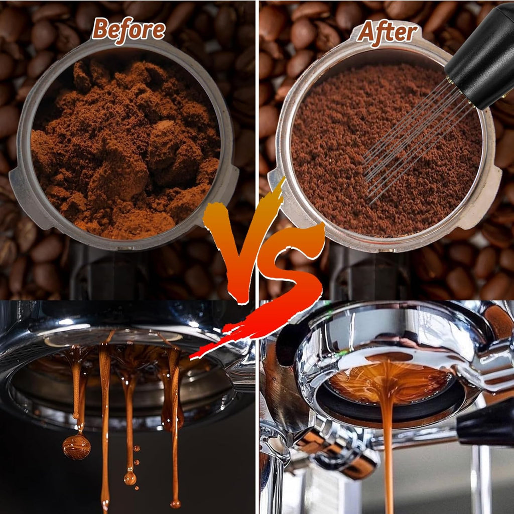 53mm Espresso Hand Tamper, 22 PCS Coffee Tamper Set, Espresso Accessories with 53mm Espresso Tamper, WDT Tool, Frothing Pitcher, Latte Art Pen, Coffee Stirrer, Tamper Mat, 16 Coffee Stencils