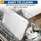 TeamFar Baking Sheet with Rack Set, Stainless Steel Baking Pan Cookie Sheet with Cooling Rack, Size 17.6 x 13 x 1inch, Non Toxic & Heavy Duty, Easy Clean & Dishwasher Safe