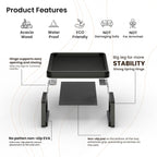 Tinamo Acacia Sofa Arm Tray, Rectangle Couch Armrest Table - Couch Accessories, Armchair Caddy, Clip on Tray for Home Sofa Living Room, Sofa Arm Table (Black, 13.75" D x 9.5" W x 1" H)