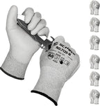 Schwer 6 Pairs ANSI A6 Cut Resistant Gloves CR7120 Cut Proof Work Gloves, Touchscreen, for Men and Women Used for Woodworking, Glass Cutting, Construction, Cargo Handling, Car Repair, L