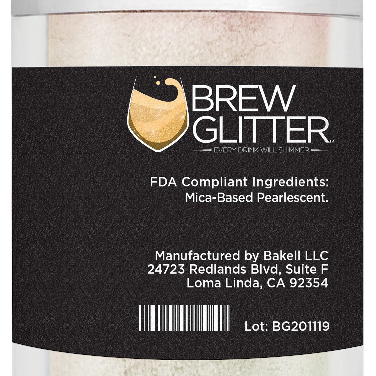 Brew Glitter - Gold Iridescent (25g 1x Shaker Jar) | Edible Glitter for Cocktails, Mocktails and Beverages