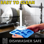 Anaeat 2 Pack Silicone Molds with Puppy Dog Paw and Bone Shaped 2 in 1, Reusable Non-Stick Ice Cube Trays & Flexible Candy Chocolate Molds for Homemade Dog Treats, Pudding & Baking Biscuit (Blue)