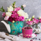 Portmeirion Sara Miller Chelsea 12oz Tea Cup, Pink - Fine China Coffee Mug with Hummingbirds Motif - Elegant Tea Party Cup for Afternoon Tea Moments - Great Gift for Her/Mother