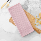 Homaxy Microfiber Waffle Weave Kitchen Towels, 16 x 28 Inch Ultra Absorbent and Solid Color Dish Towels, 4 Pack, Pink