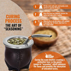 Authentic Artisan Yerba Mate Gift Set – Handmade 5.5" Natural Calabash Gourd with Leather Cover + Stainless Steel Bombilla – Traditional Argentine Kit (Gift Ready)