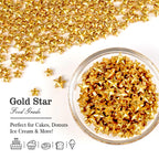 Gold Star Sprinkles for Cake Decorating, Edible Star Sugar Candy, Mix Size, Baking For Cupcakes, Decorating, Cookies, Donuts, Wedding Party, Holiday, 150g/5.29oz