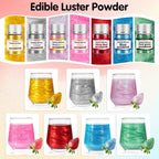 Gold Edible Glitter for Drinks, Food Grade 10g Gold Sprinkles Cake Decorating Supplies, Edible Luster Dust for Cocktail Beverages,Halloween Food Coloring Shimmer Powder for Baking,Cake Cupcakes Cookies Drinks Eggs Candy Strawberries Decorations