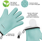 KITCHEN PERFECTION S Silicone Smoker Oven Gloves -Extreme Heat Resistant BBQ Gloves -Handle Hot Food Right on Your Grill Fryer Pit|Waterproof Oven Mitts |Superior Value Set+3 Bonuses