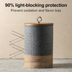 Ceramic Jar with Lid Airtight, Coffee Canister Kitchen Food Storage Jars for Spice Sugar Salt, Coffee Bar Accessories Decorative Container for Countertop - Gray & 42 fl.oz