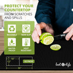 Bar Mat Set (2 Pack, 18"x12") - Non-Slip Rubber Mats for Countertop, Bartending, Home Bar - Durable, Easy Clean Drip, Spill, Drink Mat - Alternative to Silicone, Coffee Bar Mats